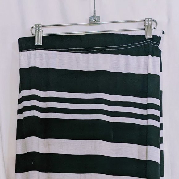 Connection Womens Fitted Size XL Black and White Striped Strapless T Shirt Dress - Picture 4 of 4